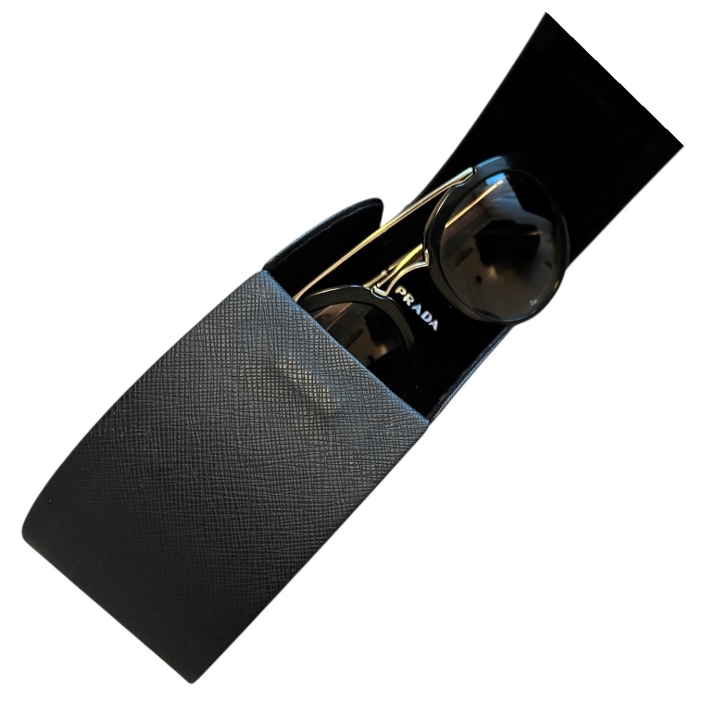 Prada Black and Gold Oversized Sunglasses